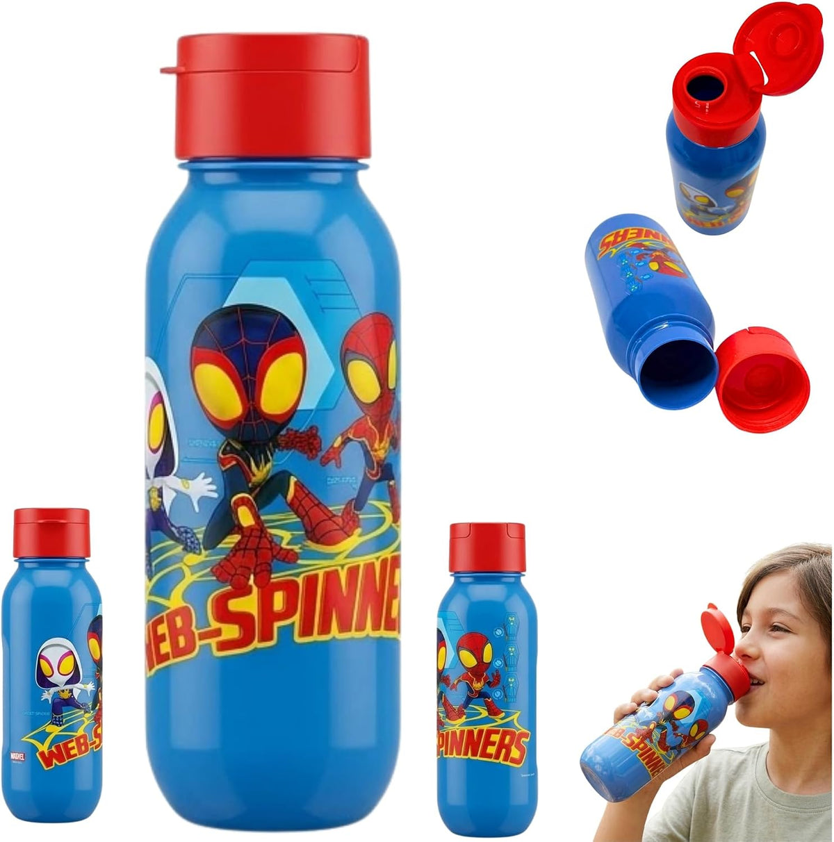 Spidey 500ml Antibacterial Water Bottle