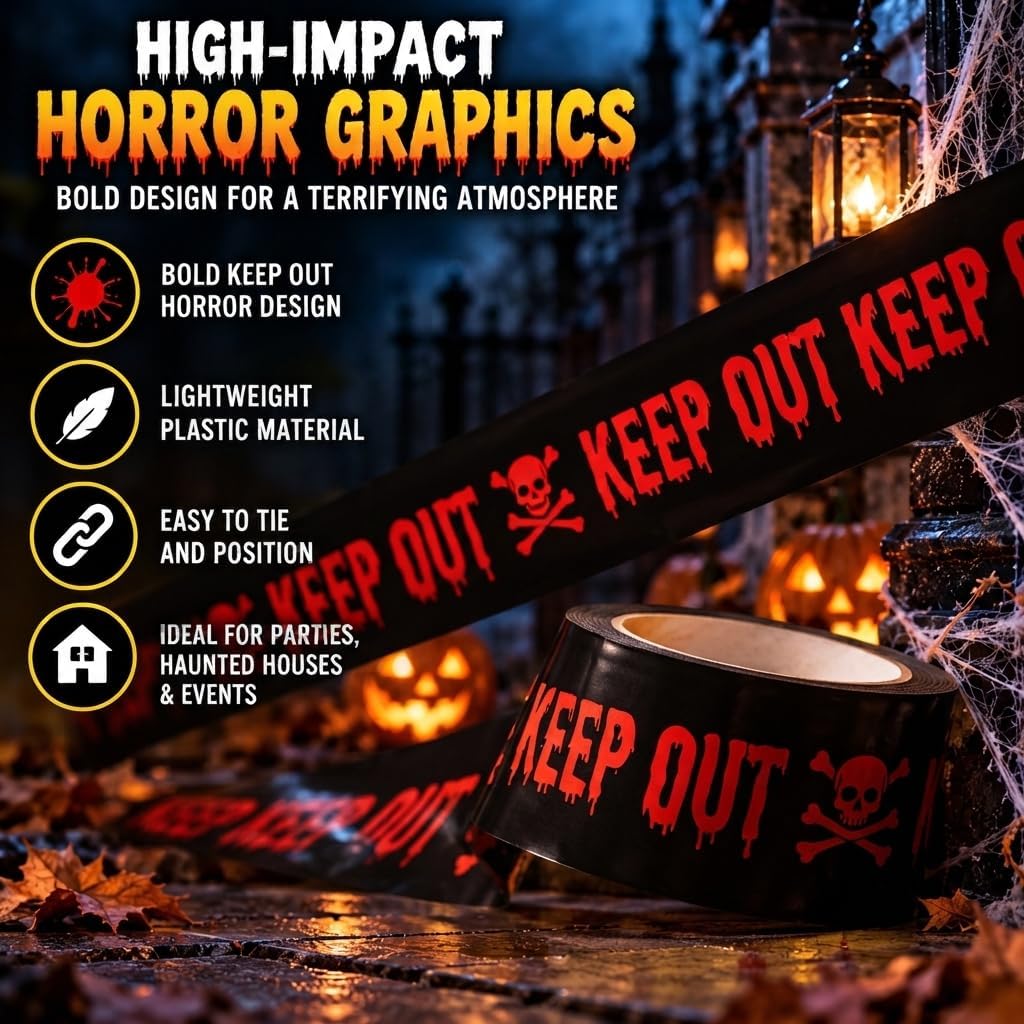 Halloween Fright Tape KEEP OUT 2 Rolls
