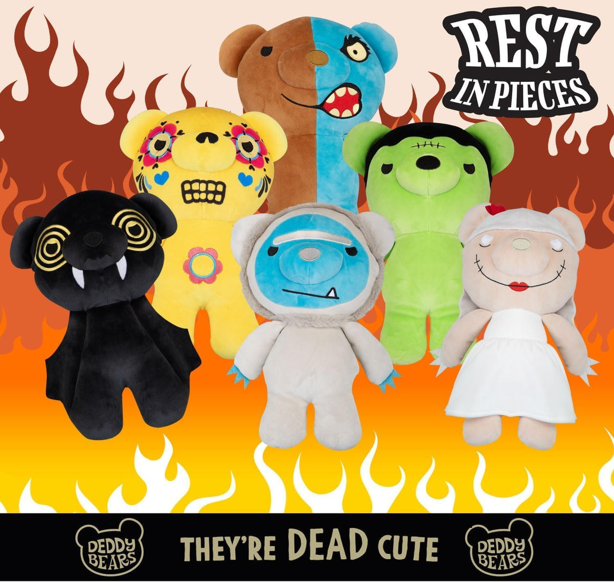 Frankenbear Halloween Plush Deddy Bears Coffin - 15cm Series 2