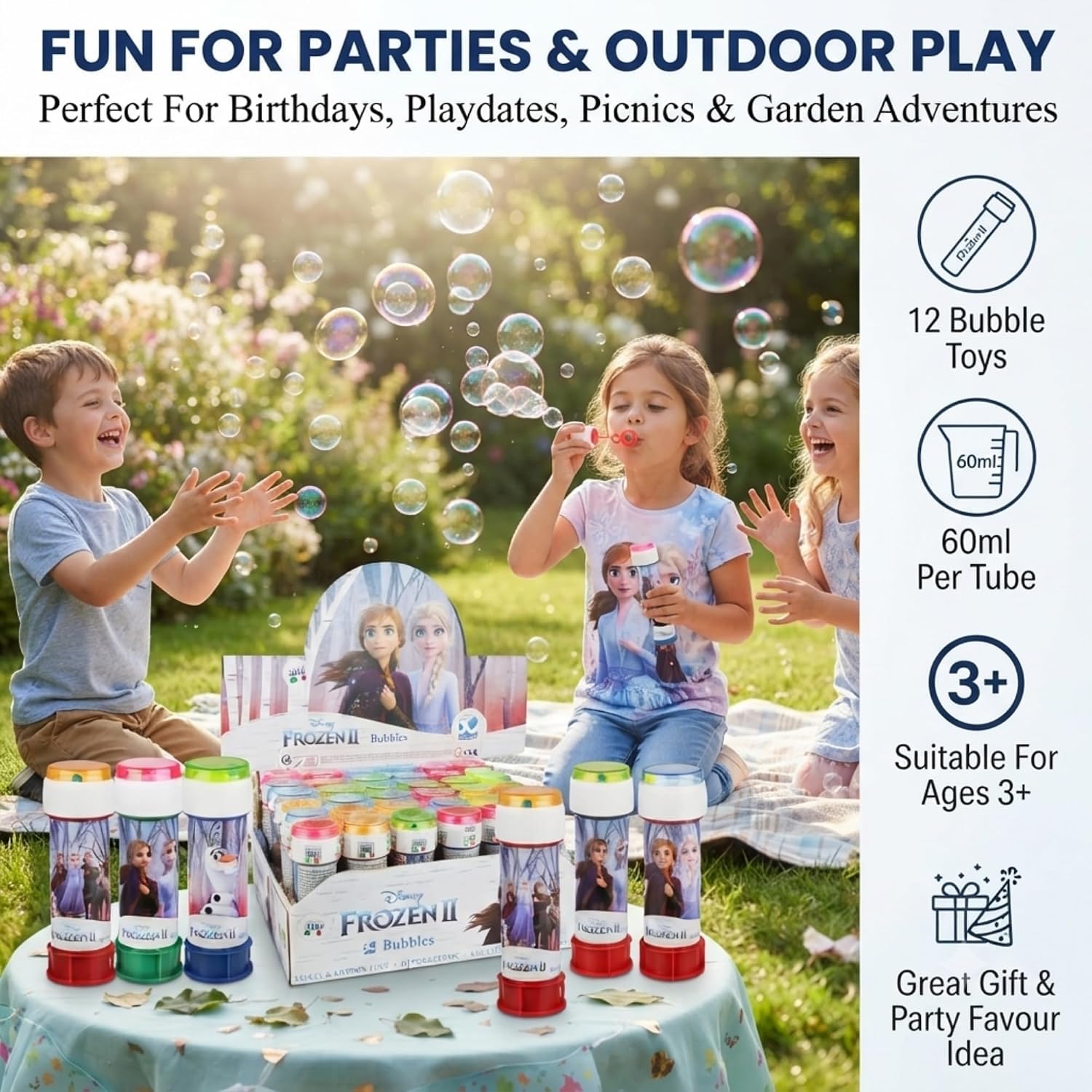 Frozen II 12Pcs Bubble Tubes with Wand