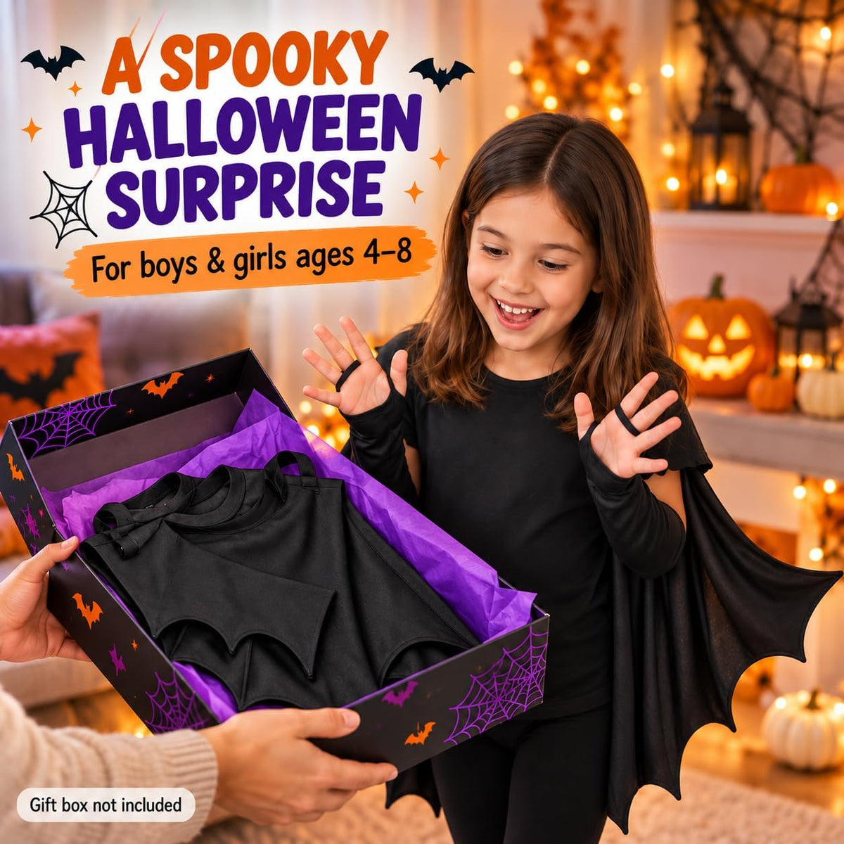 Halloween Children’s Black Bat Cape 74cm