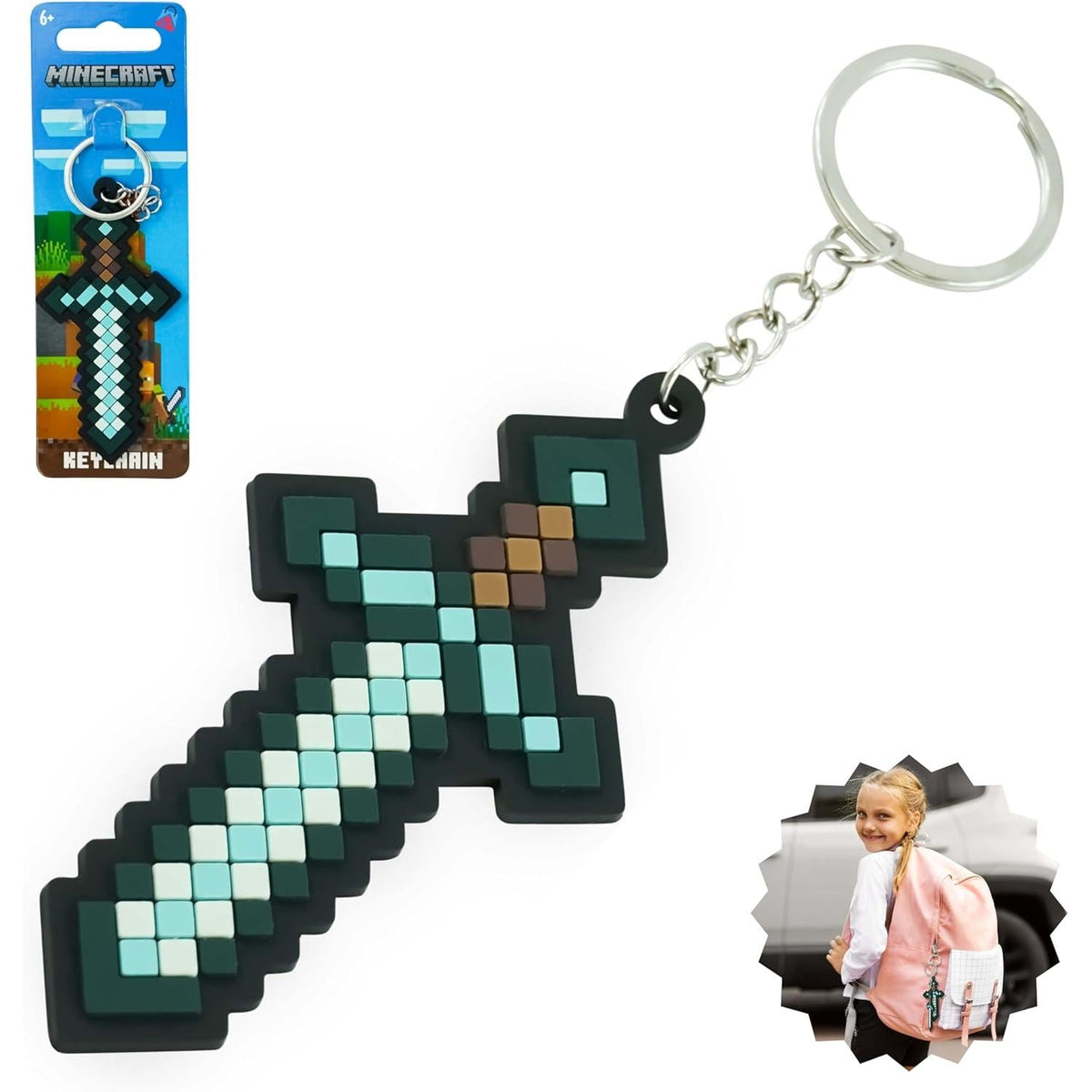 Sword Kids Licensed Soft PVC Minecraft Key Chain