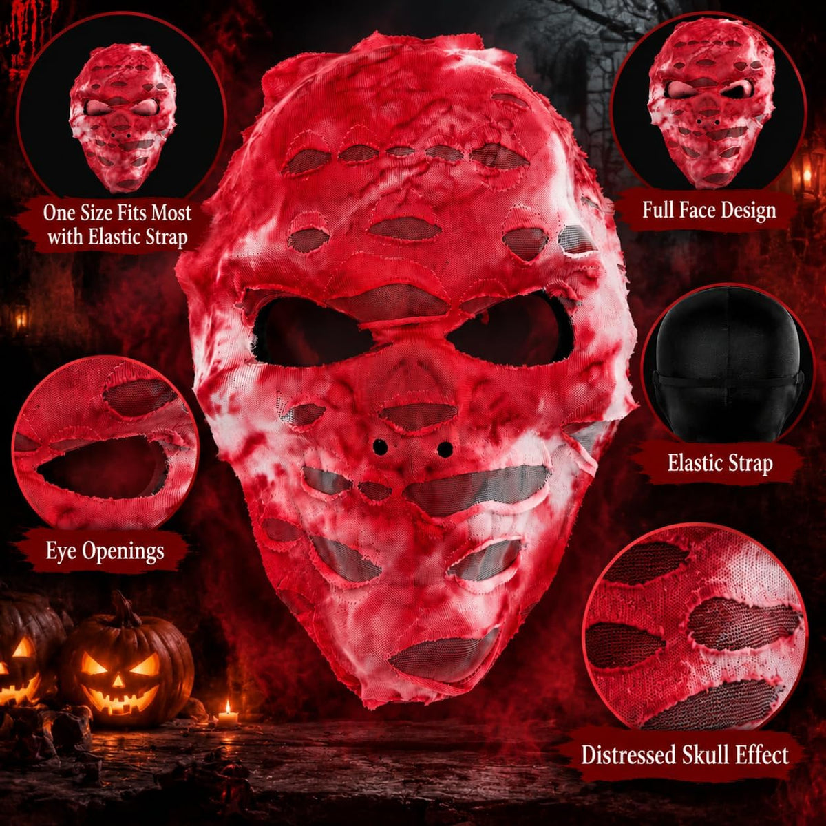 25cm Halloween Bloody Bandage Skull Mask