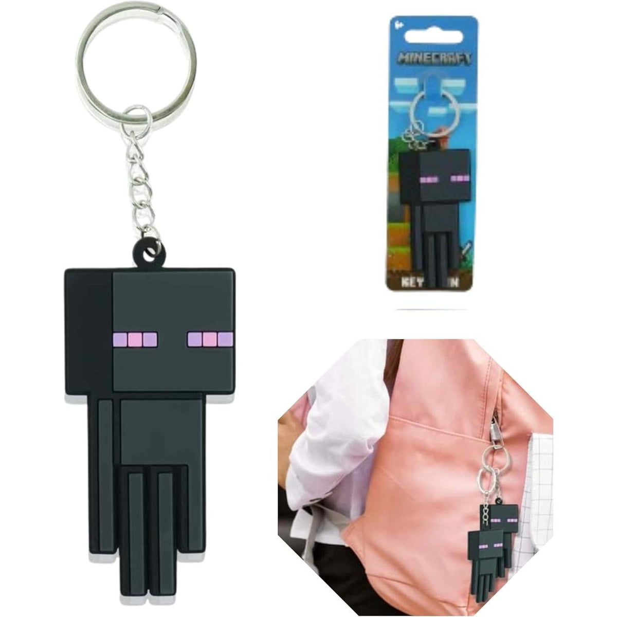 Minecraft Enderman Kids Licensed Soft PVC Minecraft Key Chain