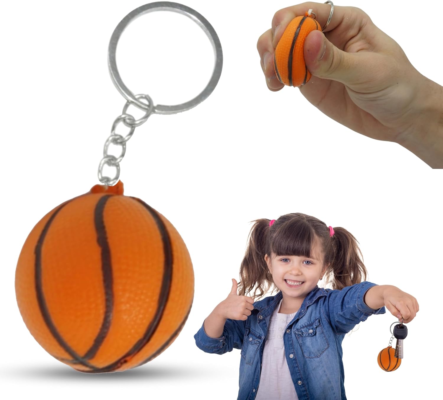 9cm Foam Sports Ball Keyring