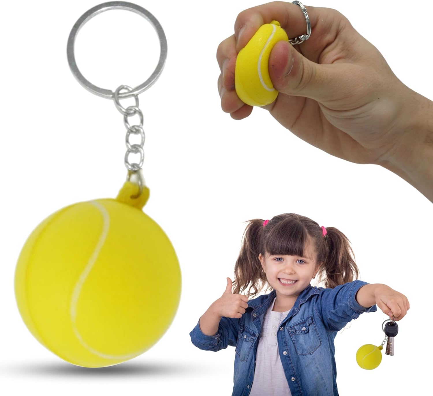 9cm Foam Sports Ball Keyring