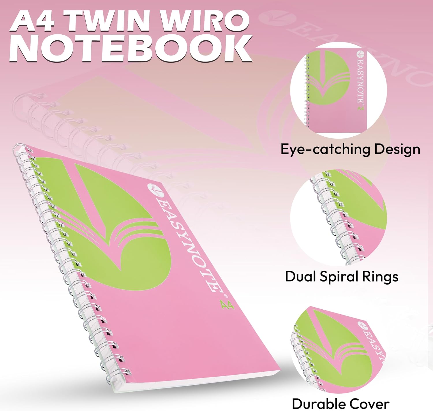 Ruled Notebook with 180 Pages of 80gsm, Size 30cm