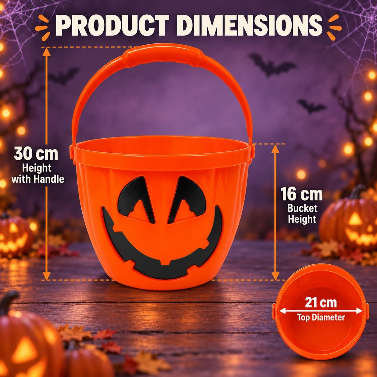 30cm Halloween Light Up Treat Bucket
