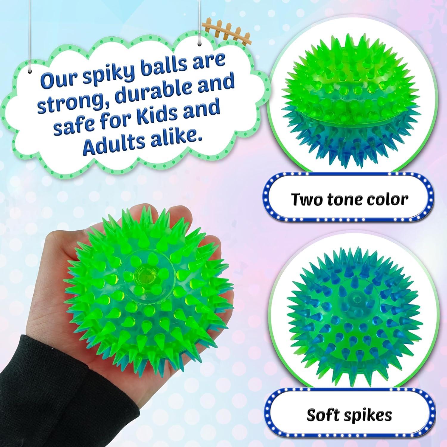 LED Spiky Sensory Ball Light Up Fidget Toy 7cm – 1x Random