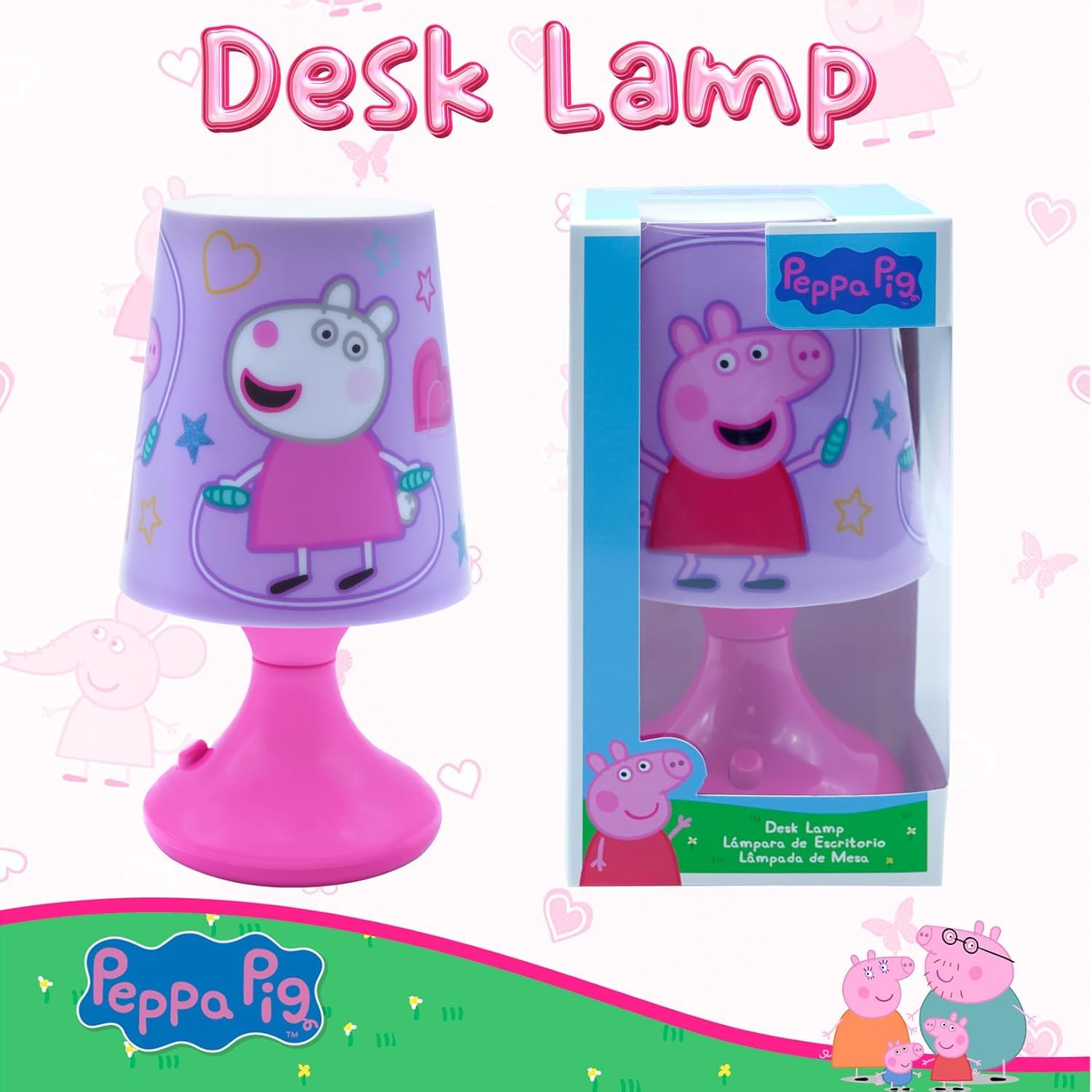 Table Lamp Battery Powered Bedside Lamp for Kids