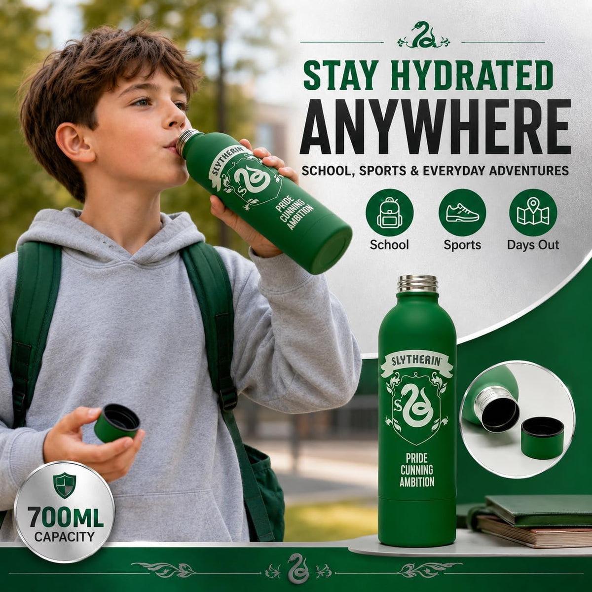 Harry Potter Slytherin Water Bottle 700ml