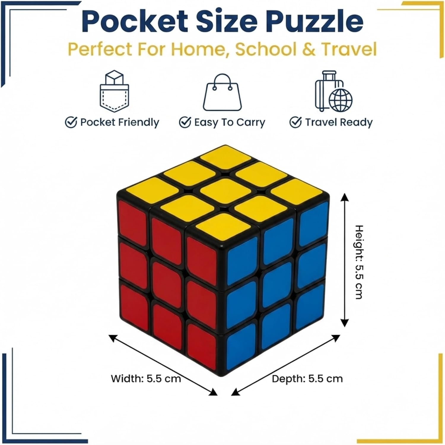 5.5cm Magic Cube Puzzle Brain Teaser Toy