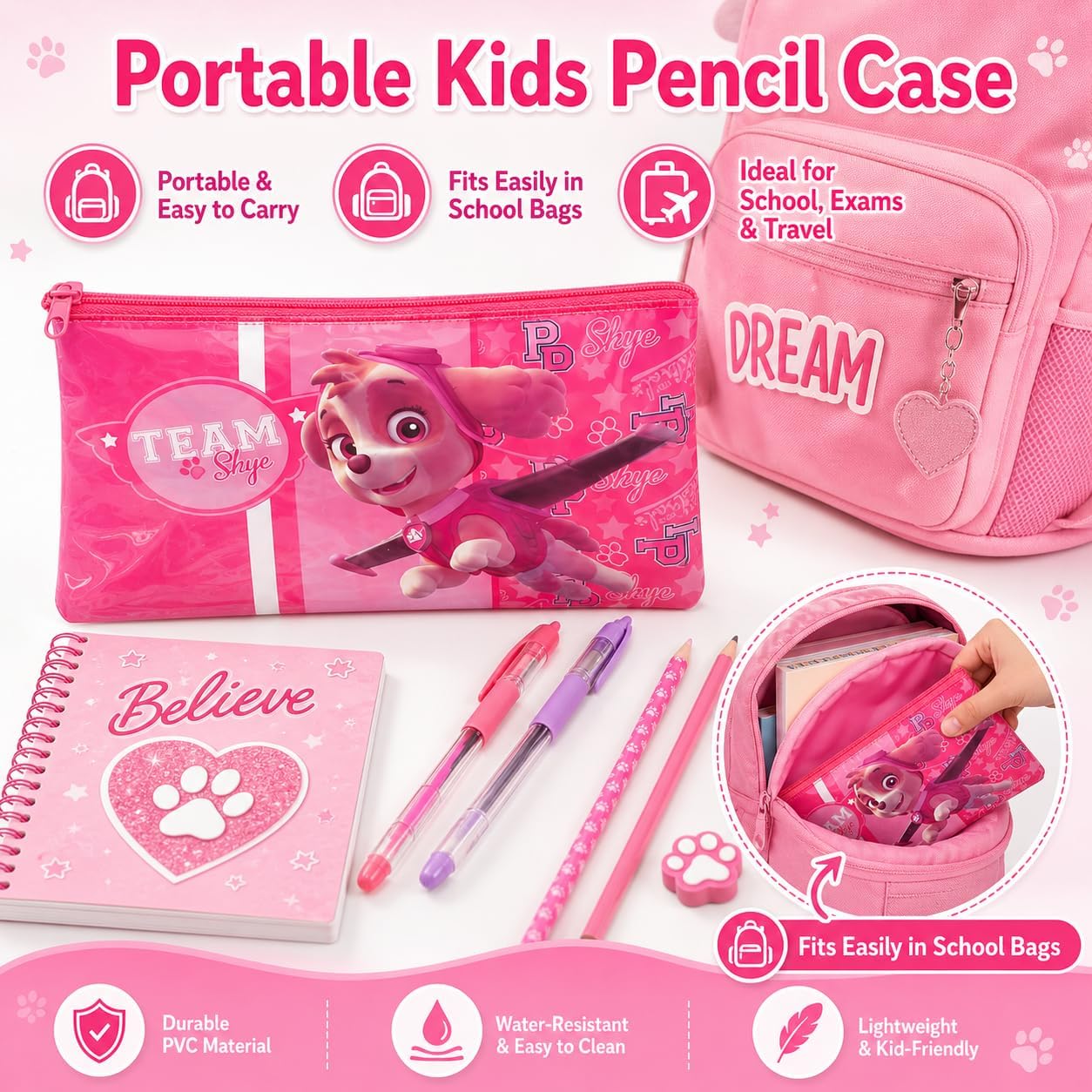 Flat Zipped Pencil Case- Assorted