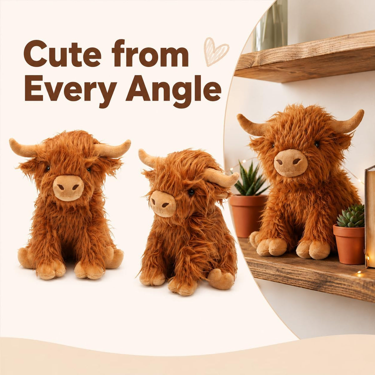 Highland Fluffy Scottish Cow Soft Toy 23cm
