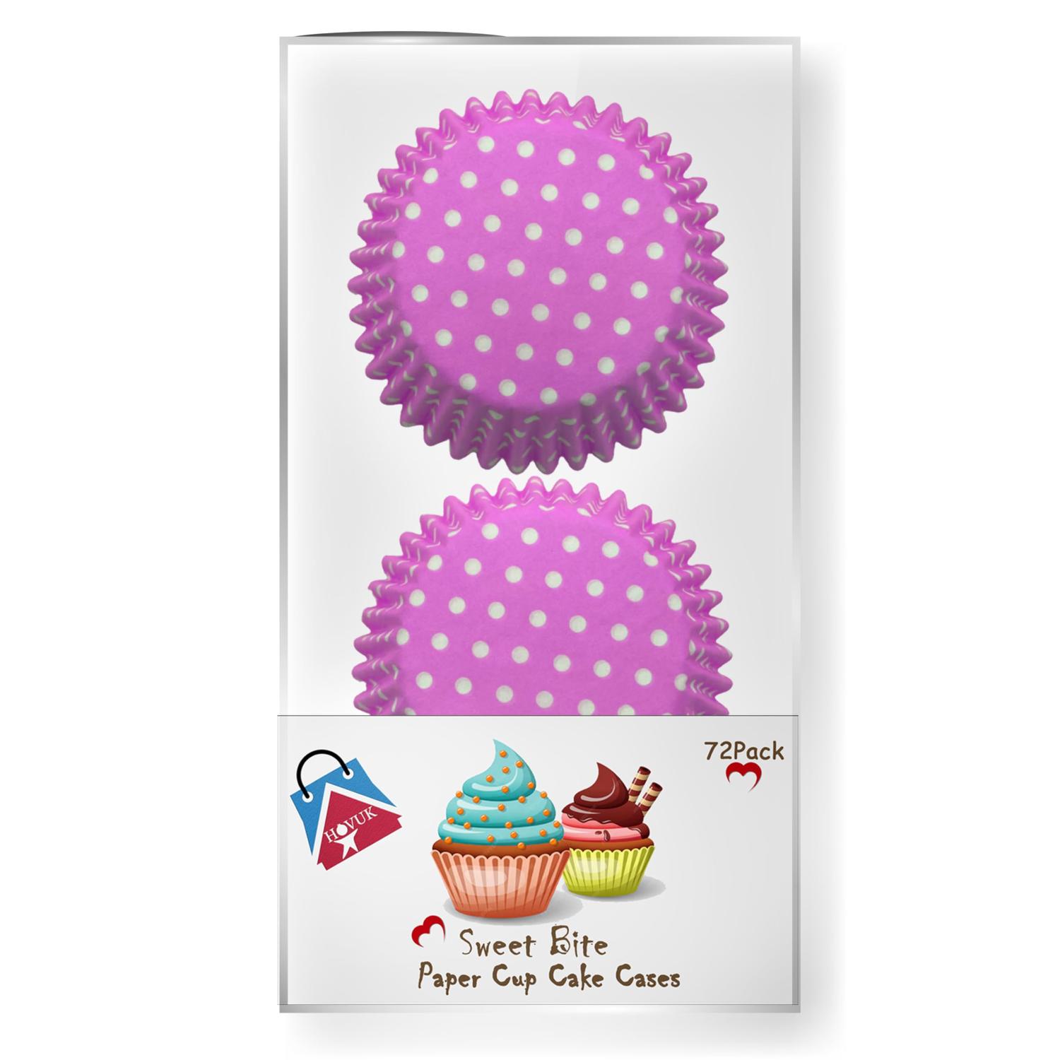 Polka Dot Cupcake Cases Disposable Muffin Baking Cups 72 Pack