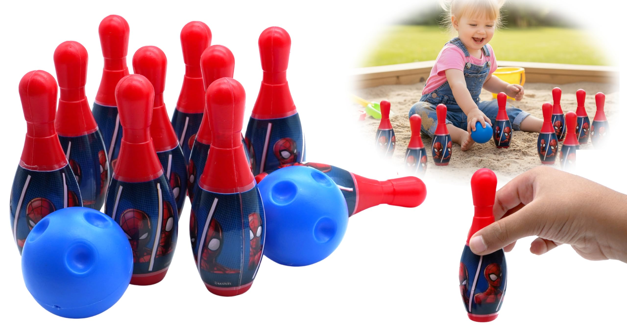 11cm Kids Mini Bowling Toy Set - 10 Pins & 2 Balls