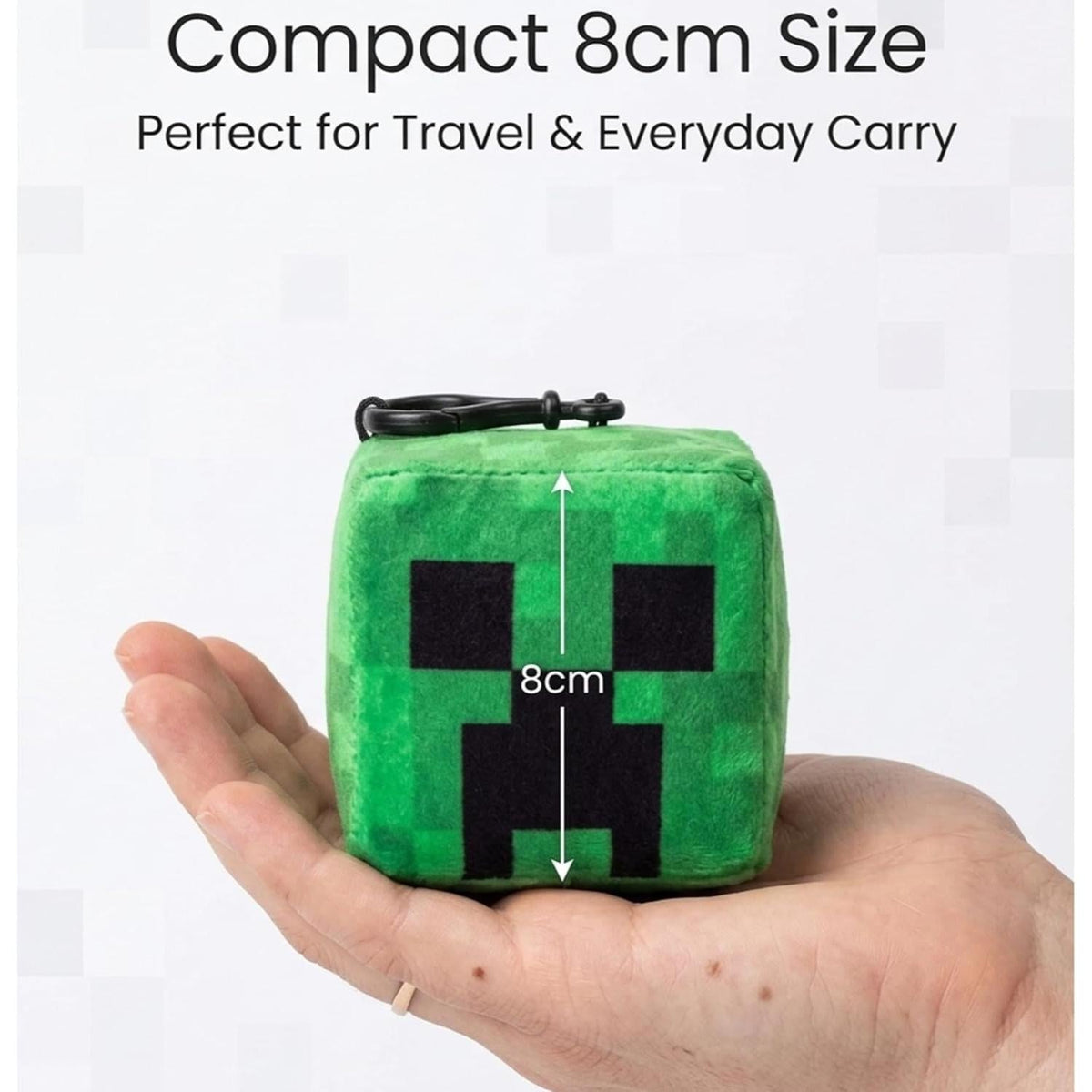 Minecraft Creeper Kids Licensed Minecraft Plush Cube Clip-On Keychain – view 2