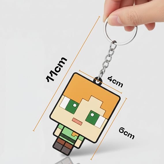 Steve Keyring Kids Licensed Minecraft PVC Keyring - Random Design – view 2