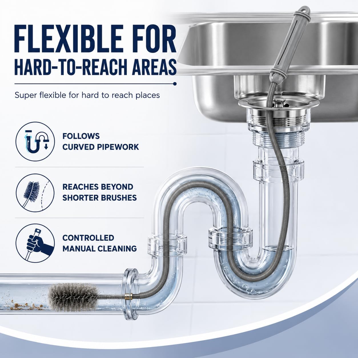 1.5M Long Drain Grime Removing Brush