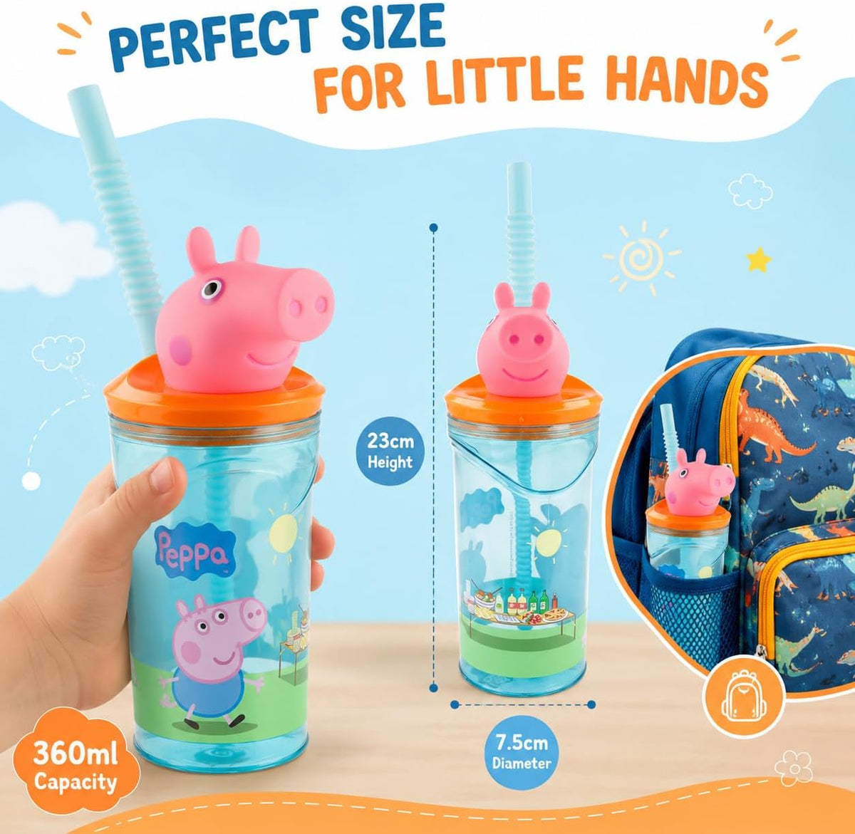 3D Figurine Peppa Pig Tumbler - 360ml – view 3