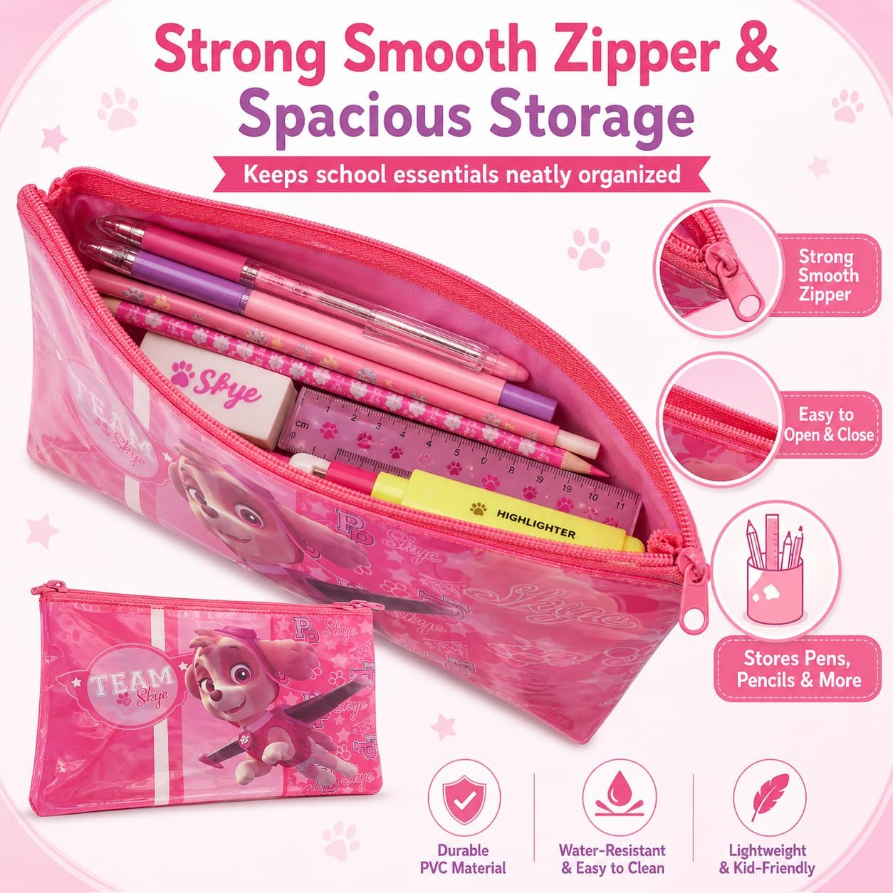 Flat Zipped Pencil Case- Assorted