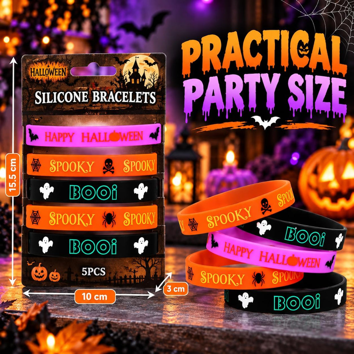Halloween 5x Bracelets Set for Kids & Adults