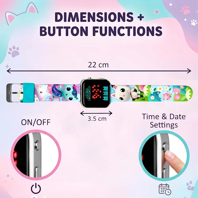 Gabby's Dollhouse Kids Licensed LED Wrist Watch 3.5cm – view 2