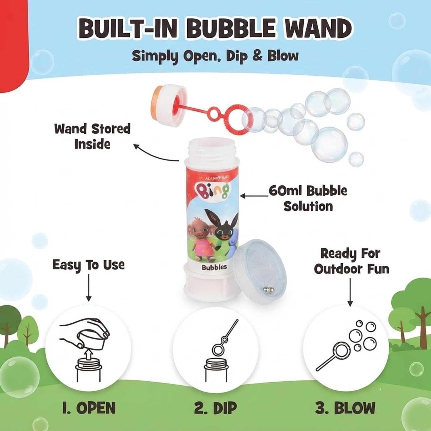 Bing 12Pcs Bubble Tubes with Wand