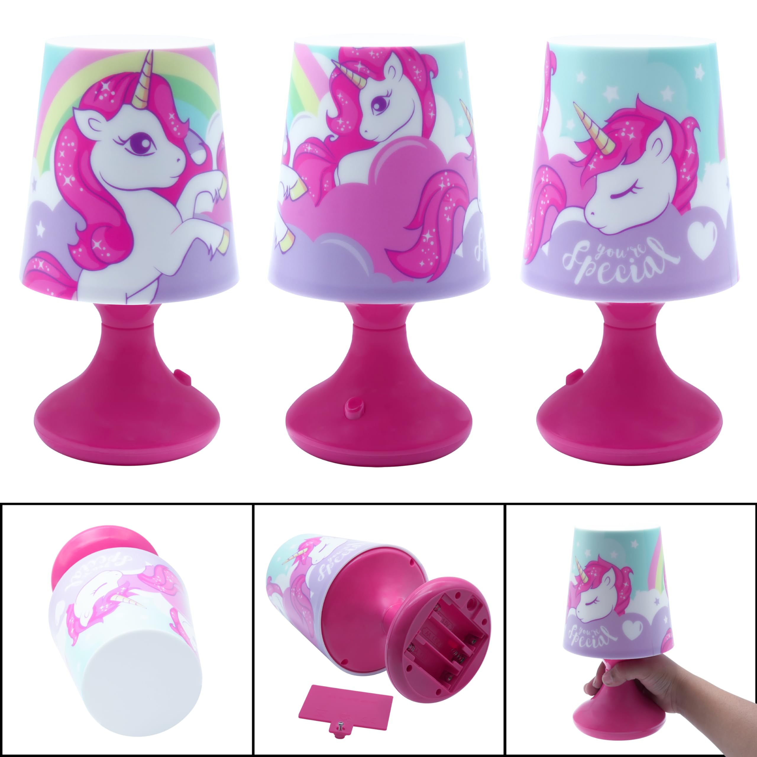Table Lamp Battery Powered Bedside Lamp for Kids