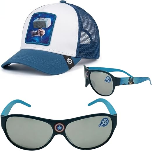 2pcs Kids Cap & Sunglasses Set