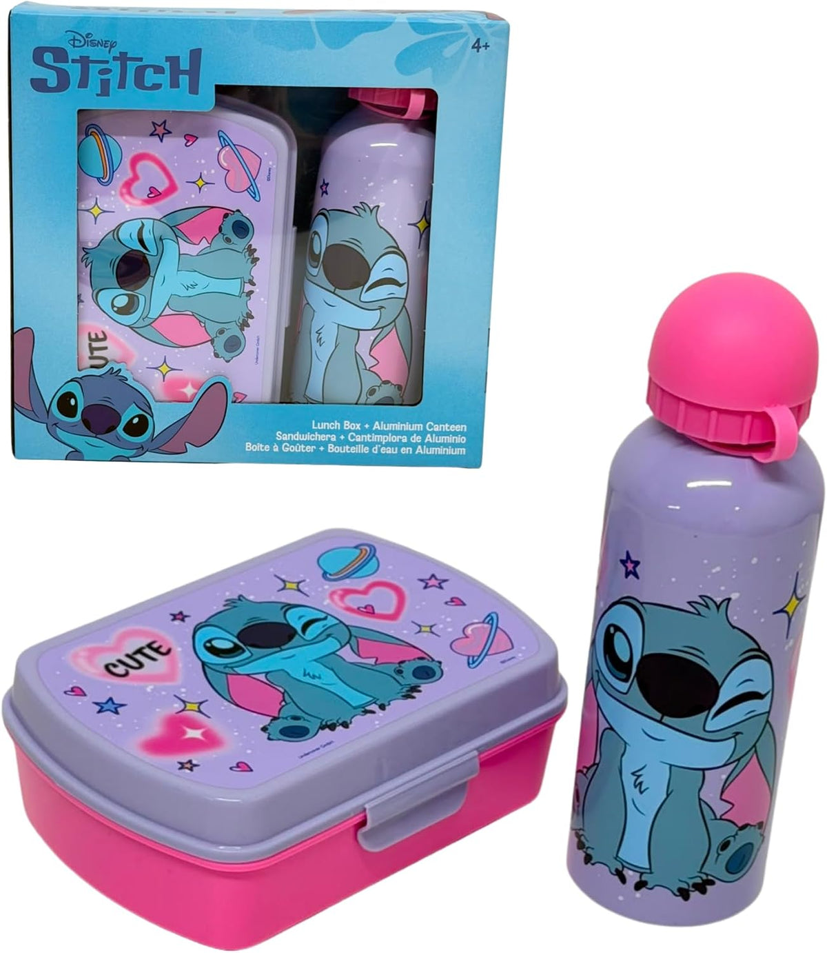 Disney Stitch Lunch Box & Water Bottle Set 2Pcs
