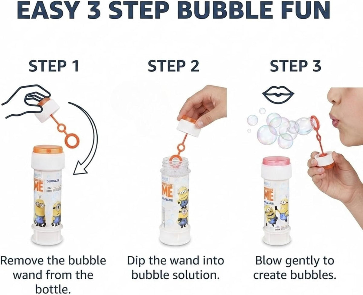 Minions 12Pcs Bubble Tubes with Wand – view 4