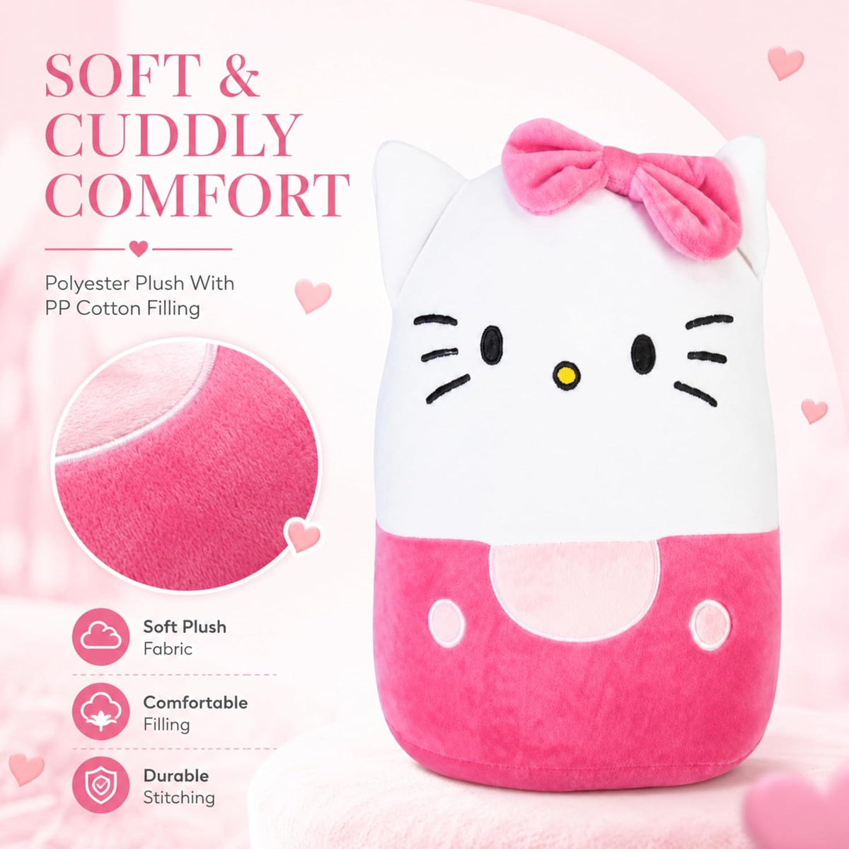 Hello Kitty Red Kids Licensed Oval Plush Pillow 25cm – view 3