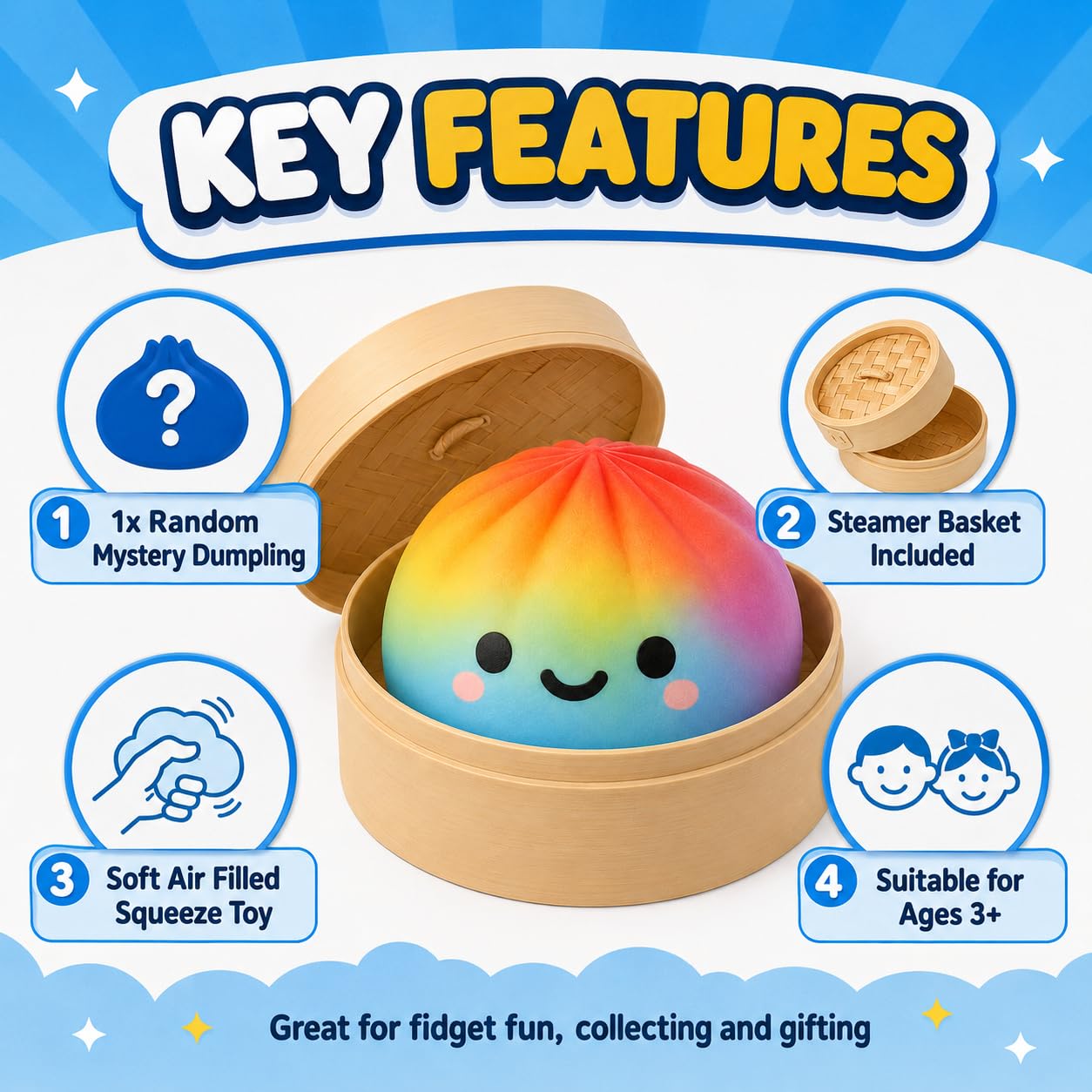Rainbow Mystery Dumpling Toy - 8.5cm