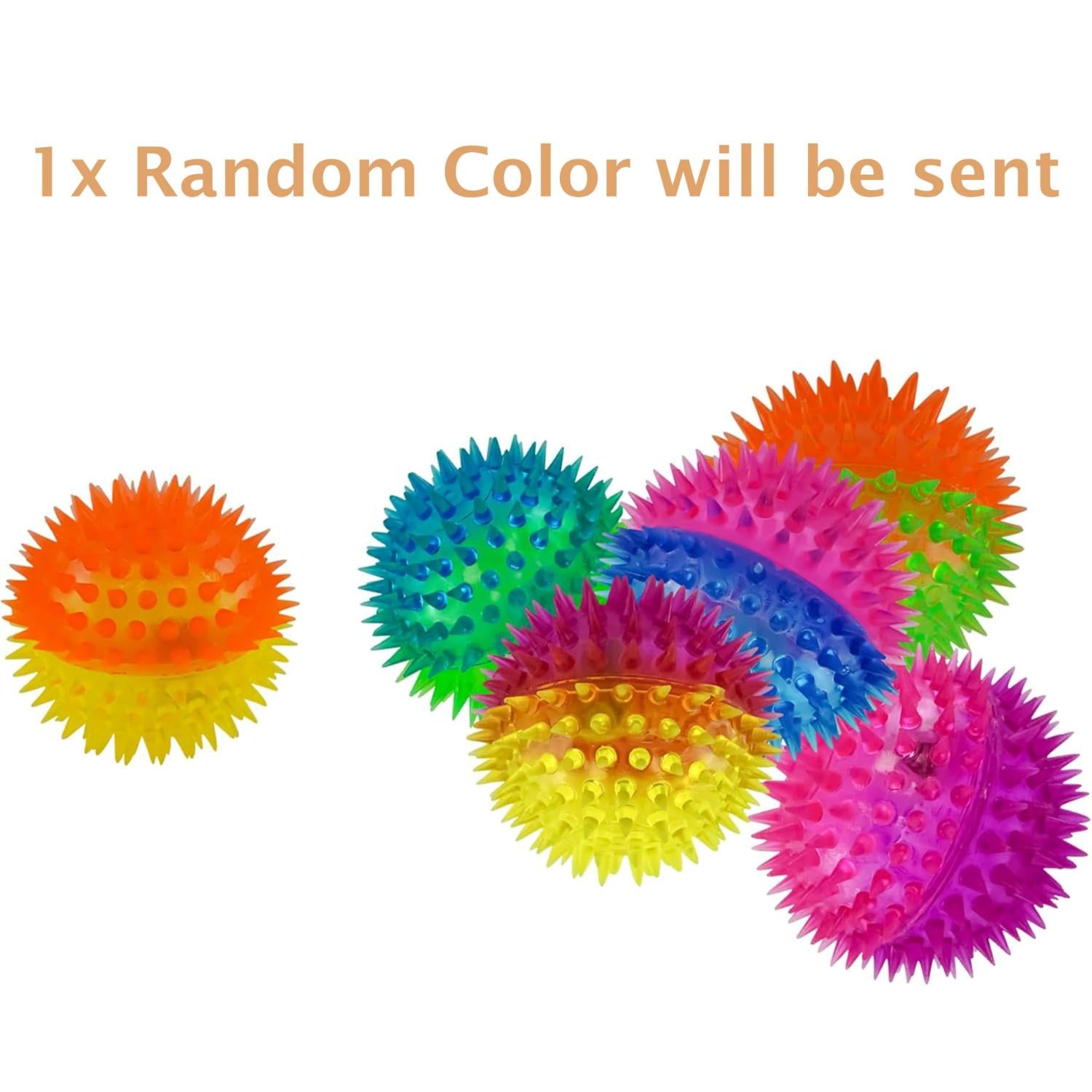LED Spiky Sensory Ball Light Up Fidget Toy 7cm – 1x Random