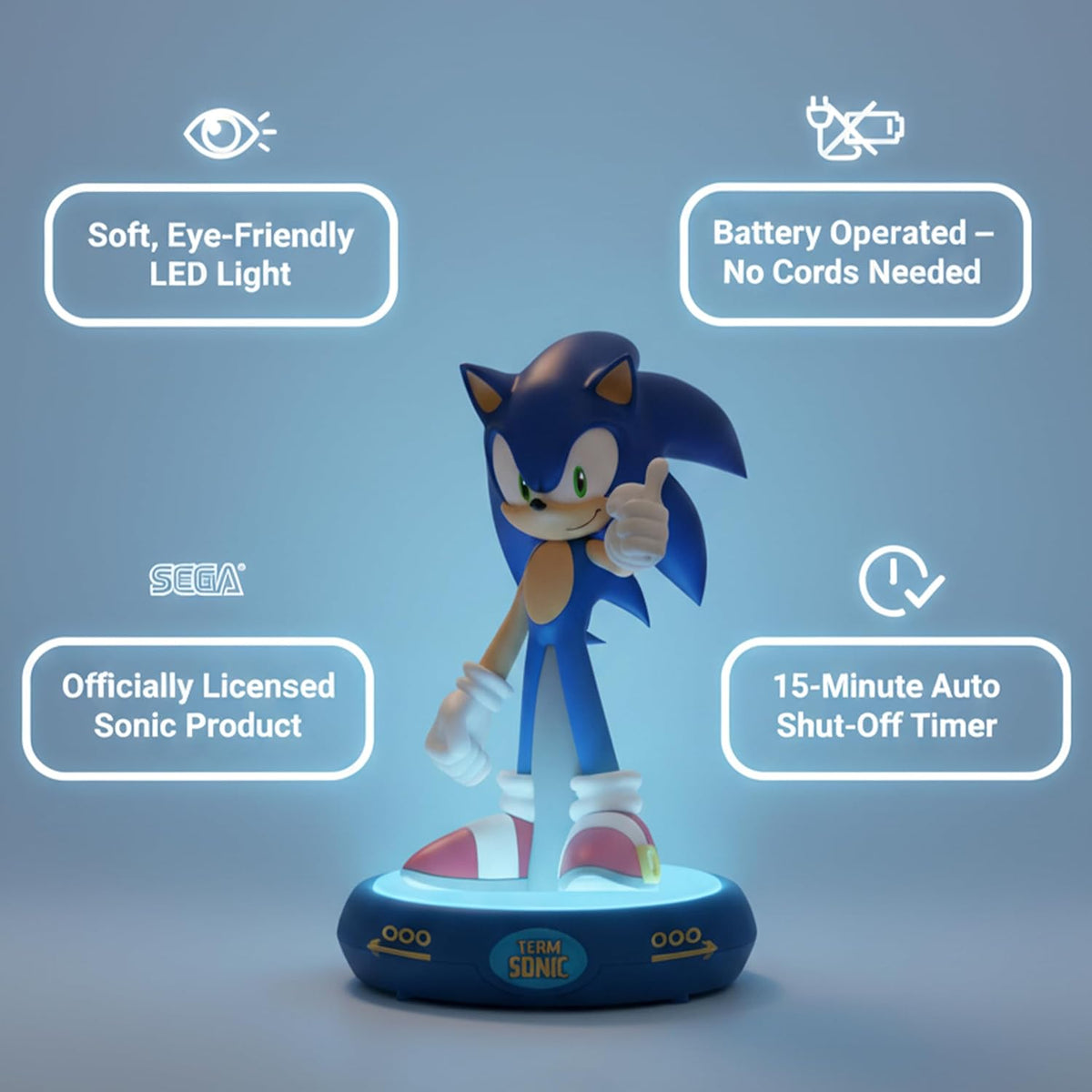 Sonic Kids Licensed 3D Figure Night Light Table Lamp – view 3