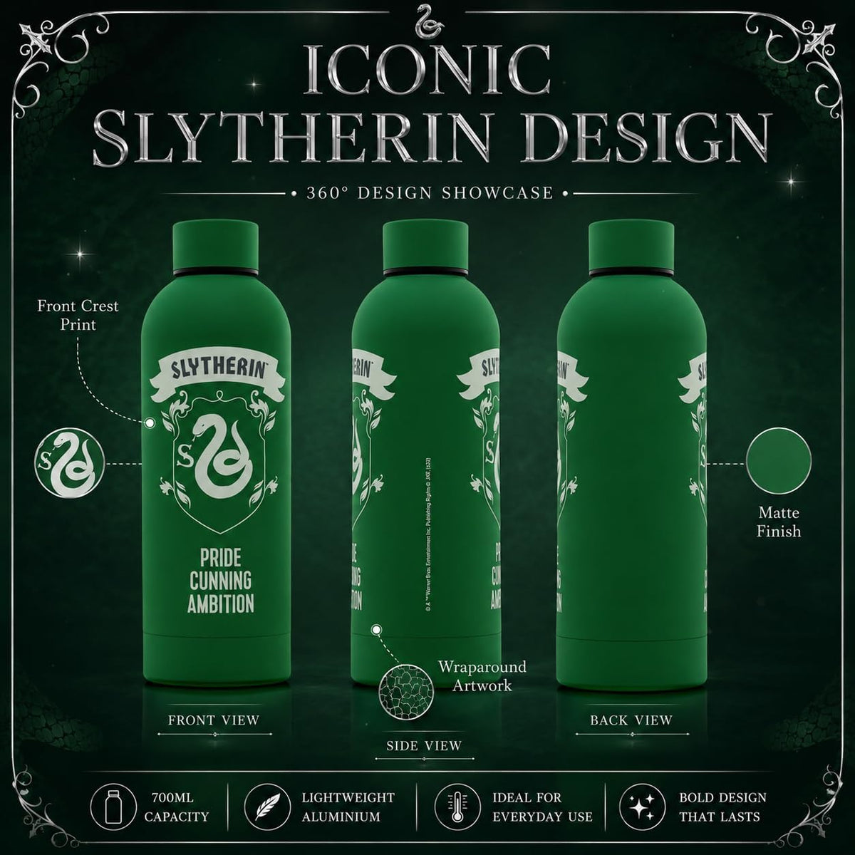 Harry Potter Slytherin Water Bottle 700ml