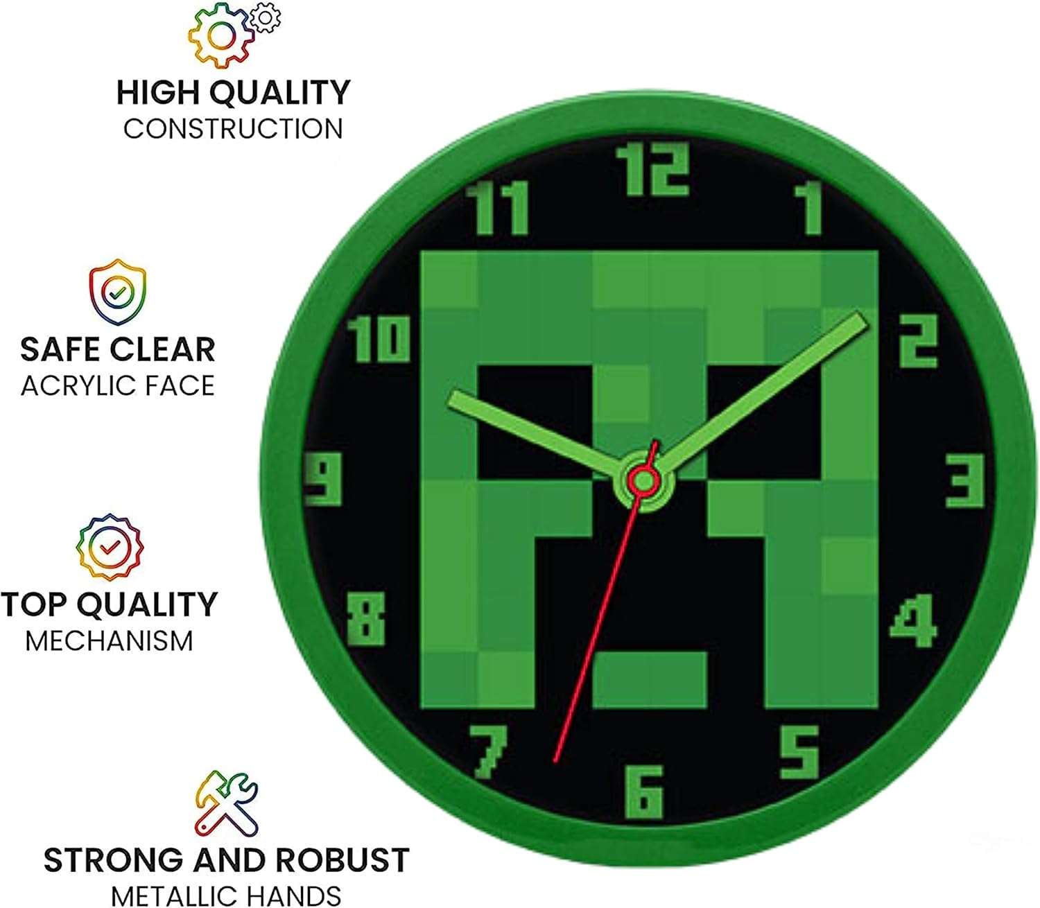 Children Modern Wall Clock Battery Operated, Wall Decor Gift for Kids