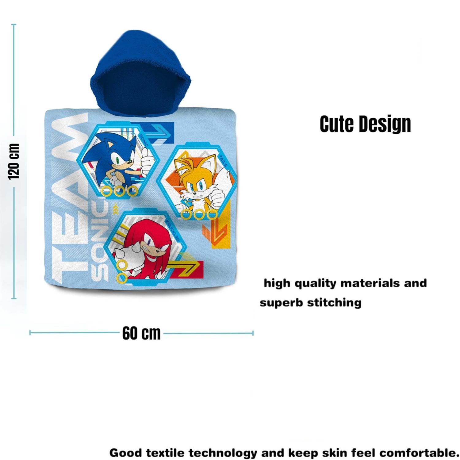 Kids Hooded Towel Poncho Cotton 120cm - Assorted