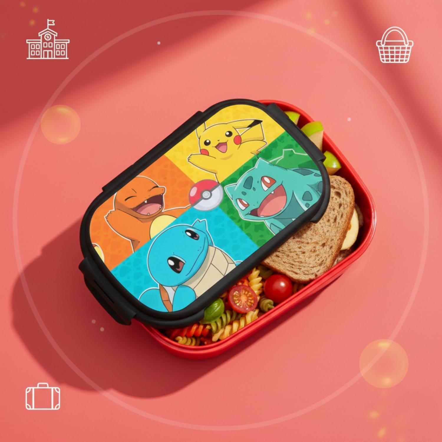 Kids BPA Free Plastic Lunch Box with Cutlery - Assorted