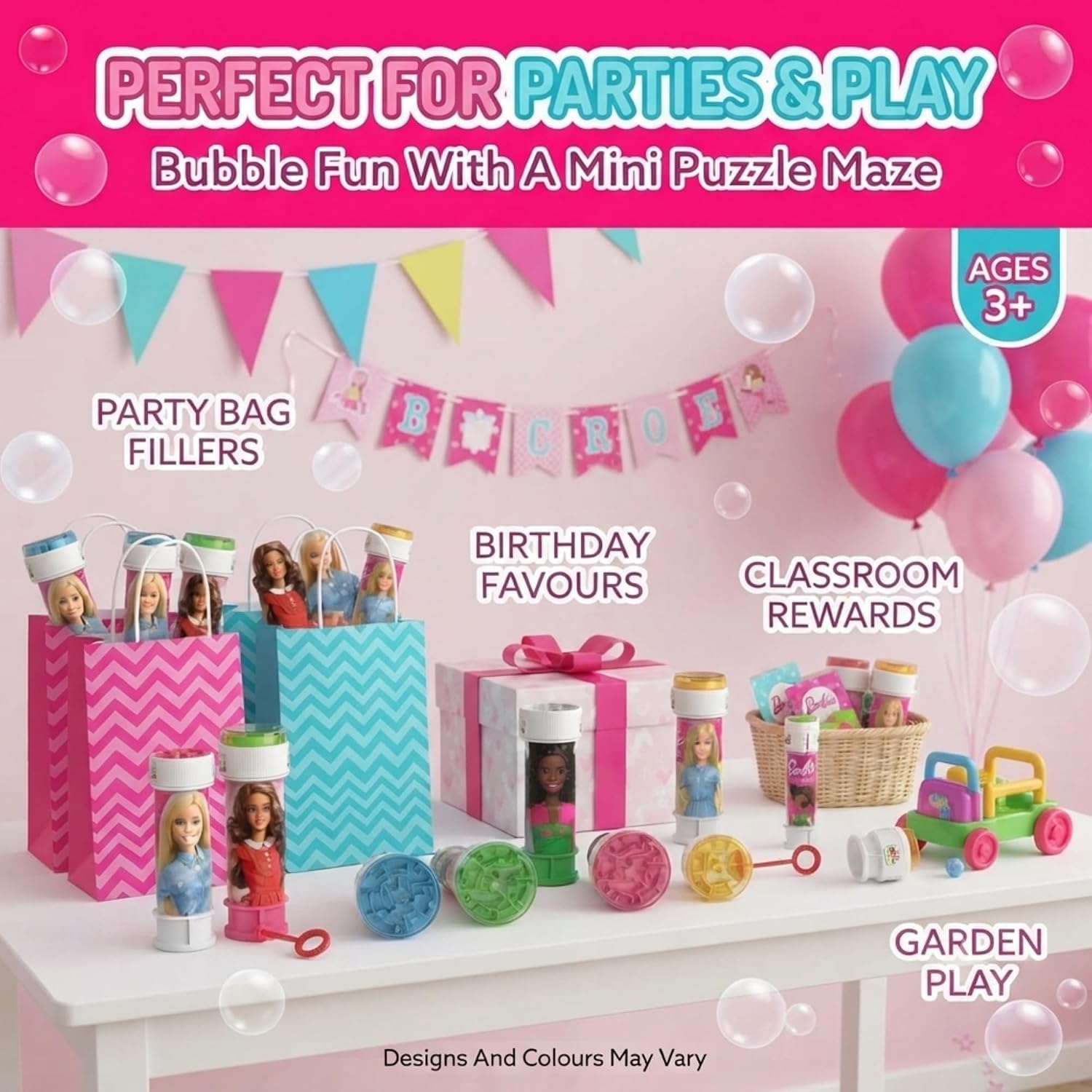 Barbie 12Pcs Bubble Tubes with Wand