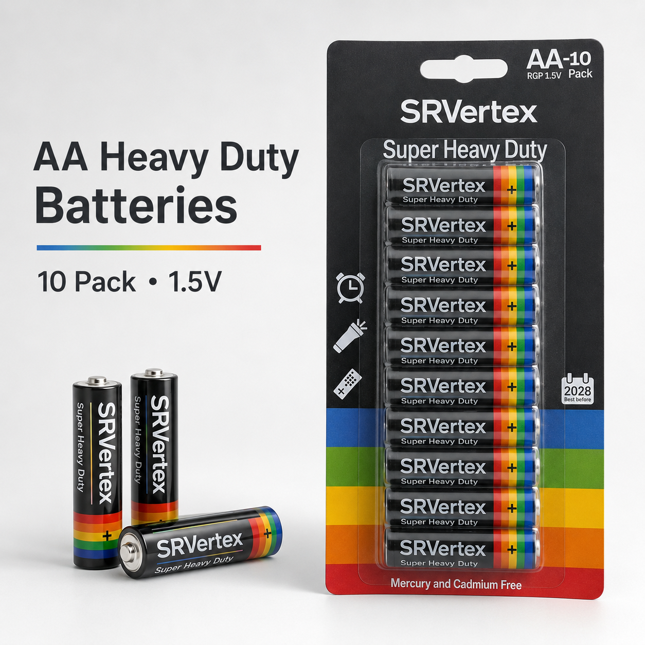 AA Heavy Duty Batteries – 10 Pack