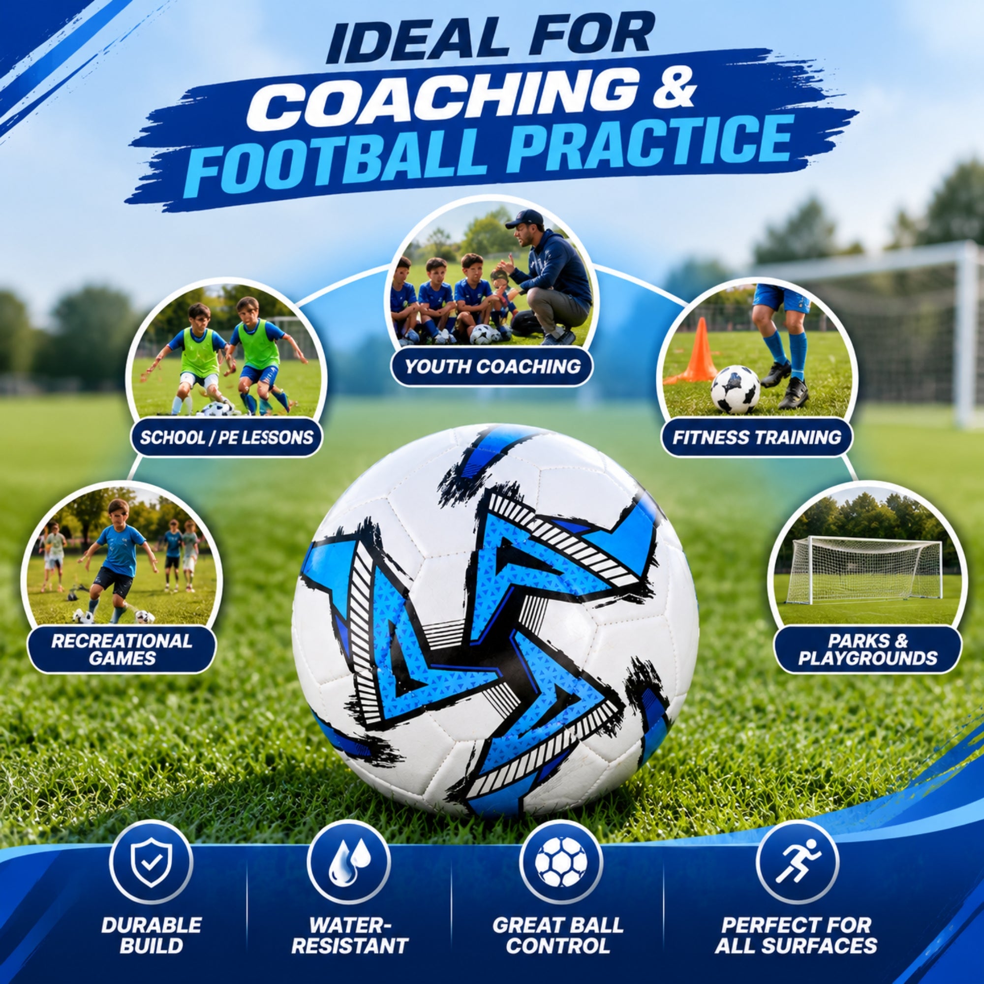 32-Panel Inflatable Football Size 5