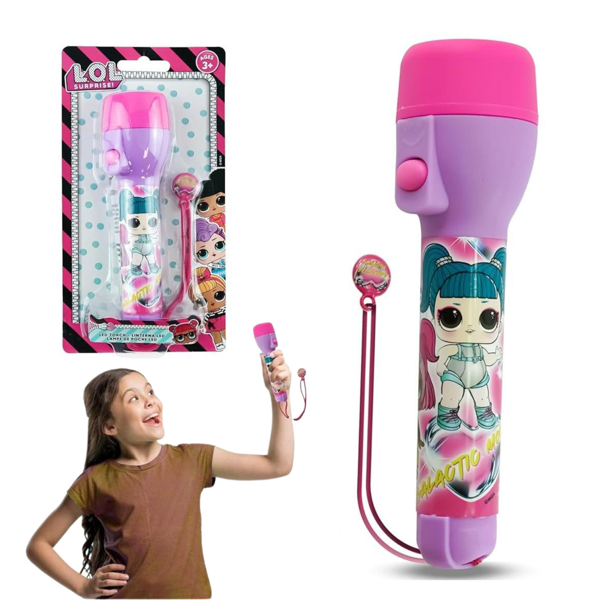 LOL Surprise Kids Licensed LED Torch with Lanyard
