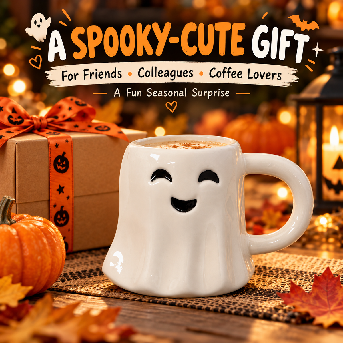450ml Halloween Ghost Ceramic Mug - 14cm