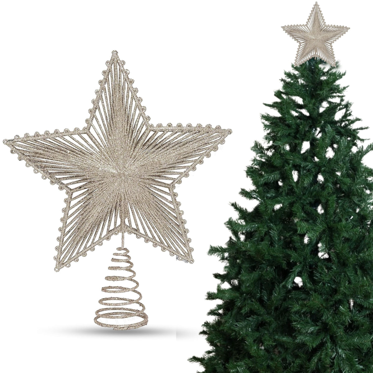 Glitter Star Christmas Tree Topper
