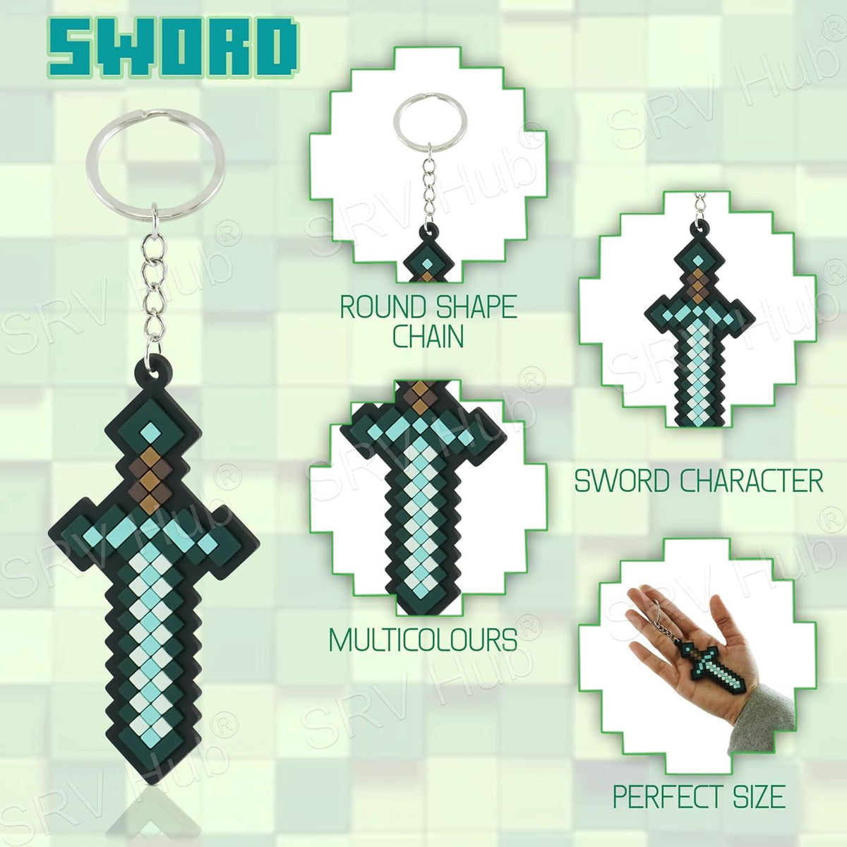 Sword Kids Licensed Soft PVC Minecraft Key Chain – view 4