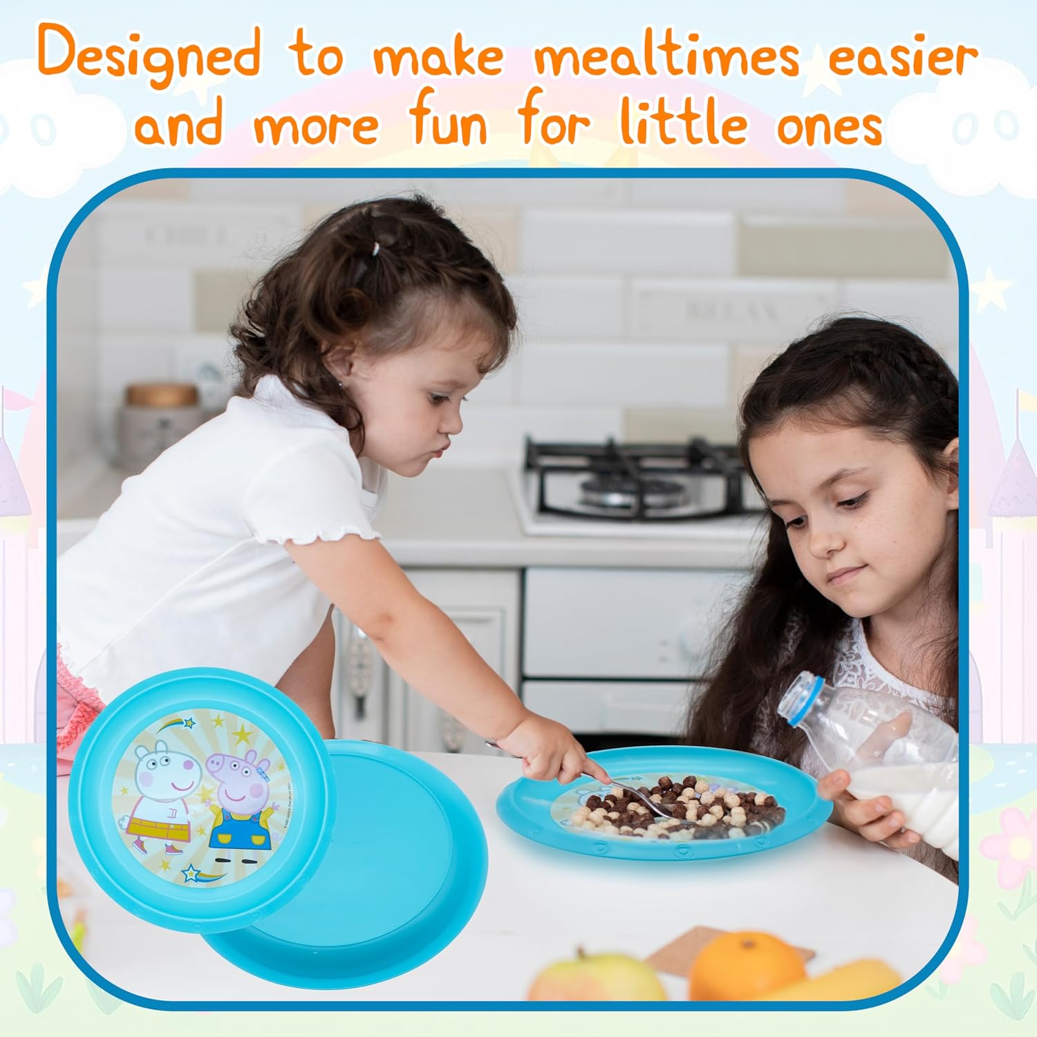 Reusable Kids Plastic Plate 22cm