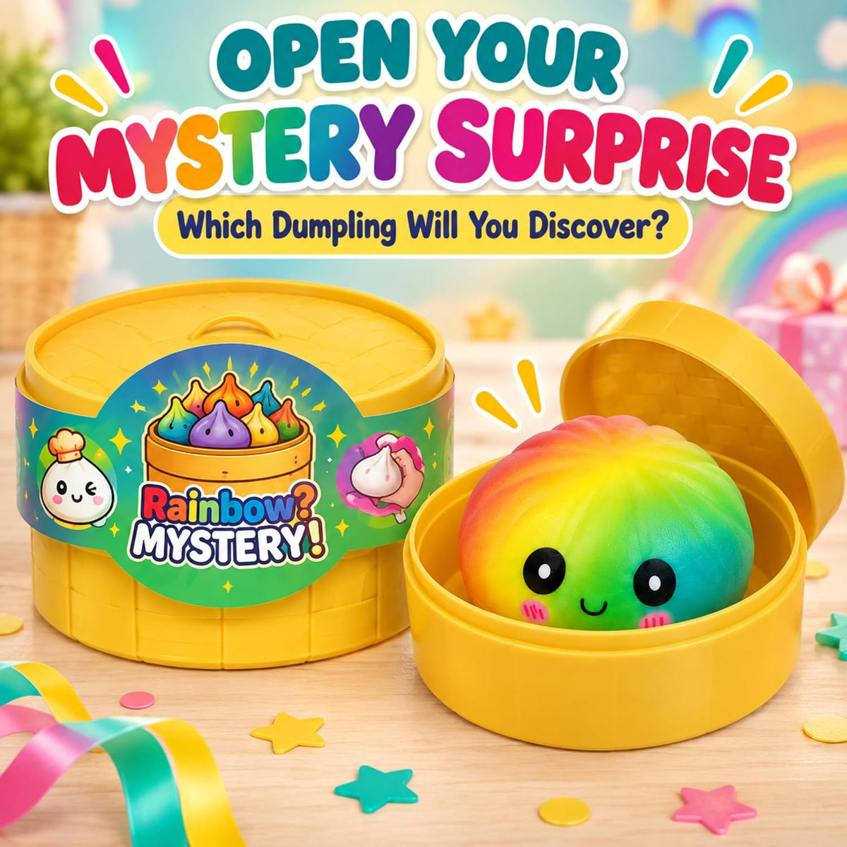Slow Rise Rainbow Squishy Dumpling - 8.5cm