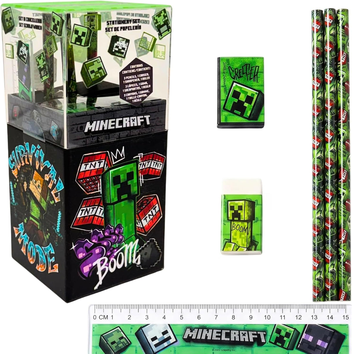 Minecraft Desk Caddy Stationery Set 7Pcs
